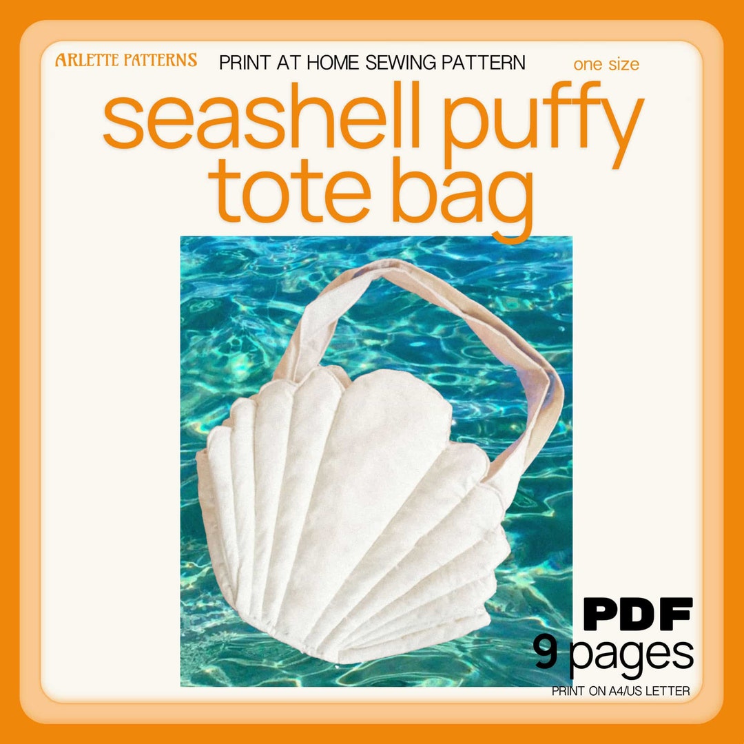 Seashell Puffy Tote Bag - Sewing Pattern PDF Download - Etsy