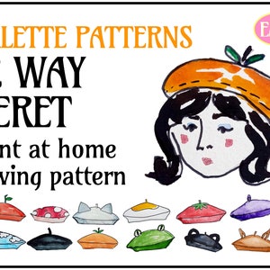 12 Way Beret - Cute Sewing Pattern PDF Download