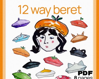 12 Way Beret - Cute Sewing Pattern PDF Download