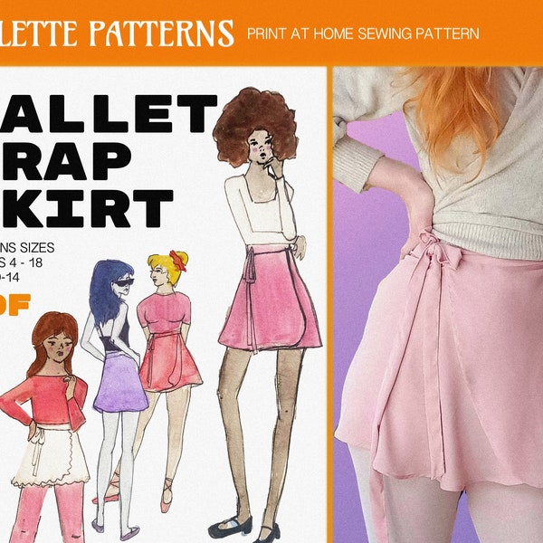 Ballet Wrap Skirt - Simple Mini Skirt Sewing Pattern PDF Download