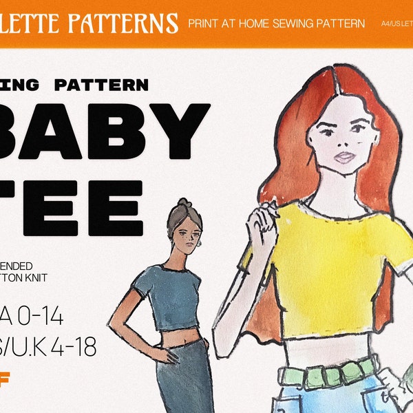 Simple Baby Tee - Crop Top Sewing Pattern PDF Download