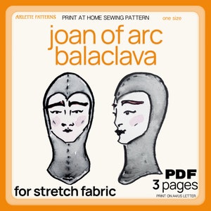 Joan of Arc Balaclava - Sewing Pattern PDF Download