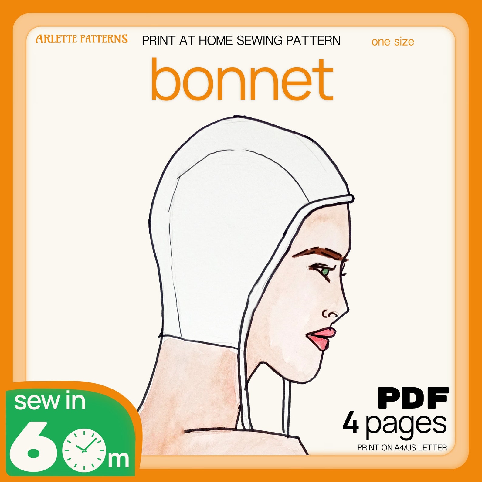 Bonnet Sewing Pattern PDF Download - Etsy