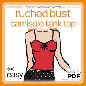 Camisole à buste froncée - Patron de couture facile à télécharger en PDF