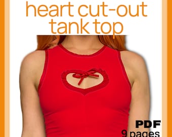 Heart Cut Out Tank Top - Sewing Pattern PDF Download