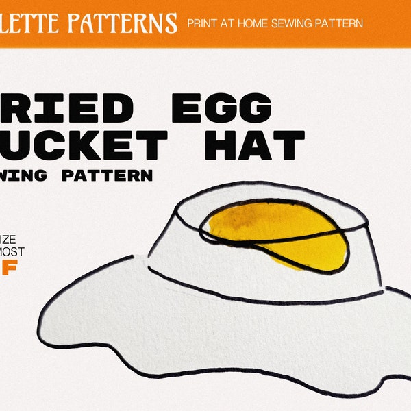Fried Egg Bucket Hat - Cute Sewing Pattern PDF Download