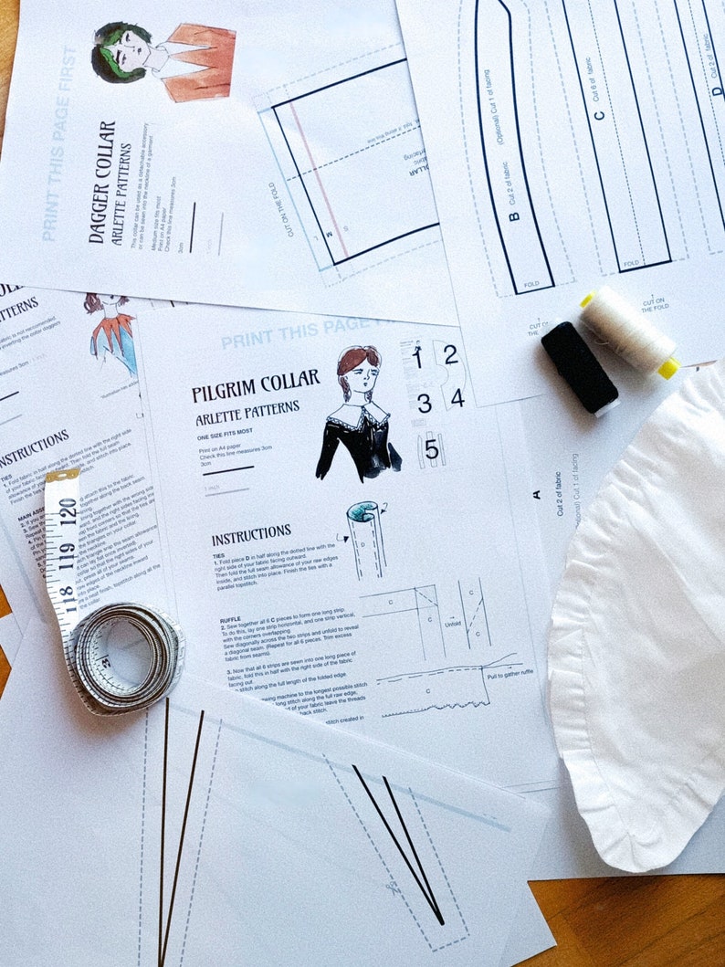 Dagger Collar Sewing Pattern PDF Download Etsy New Zealand