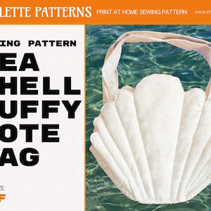 Seashell Puffy Tote Bag - Sewing Pattern PDF Download