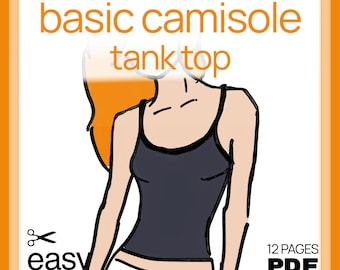 Basic Camisole Tank Top - Easy Sewing Pattern PDF Download