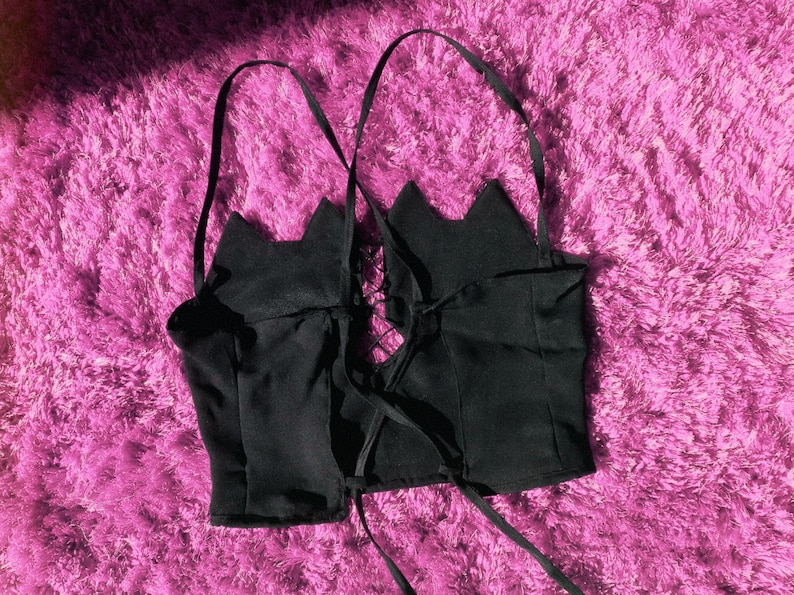 Cat Crop Top With Lace up Back Sewing Pattern PDF Download Etsy