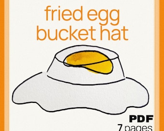 Fried Egg Bucket Hat Sewing Pattern (PDF Download)