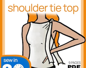 Shoulder Tie Top - Sewing Pattern PDF Download