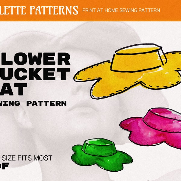 Flower Bucket Hat - Cute Sewing Pattern PDF Download