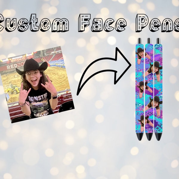 Custom Face Pens - personalized homemade gifts - photo epoxy gel pens