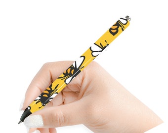 Bee themed Epoxy Gel Pens with charms - personalized pens with bumble bee and honeycomb charms