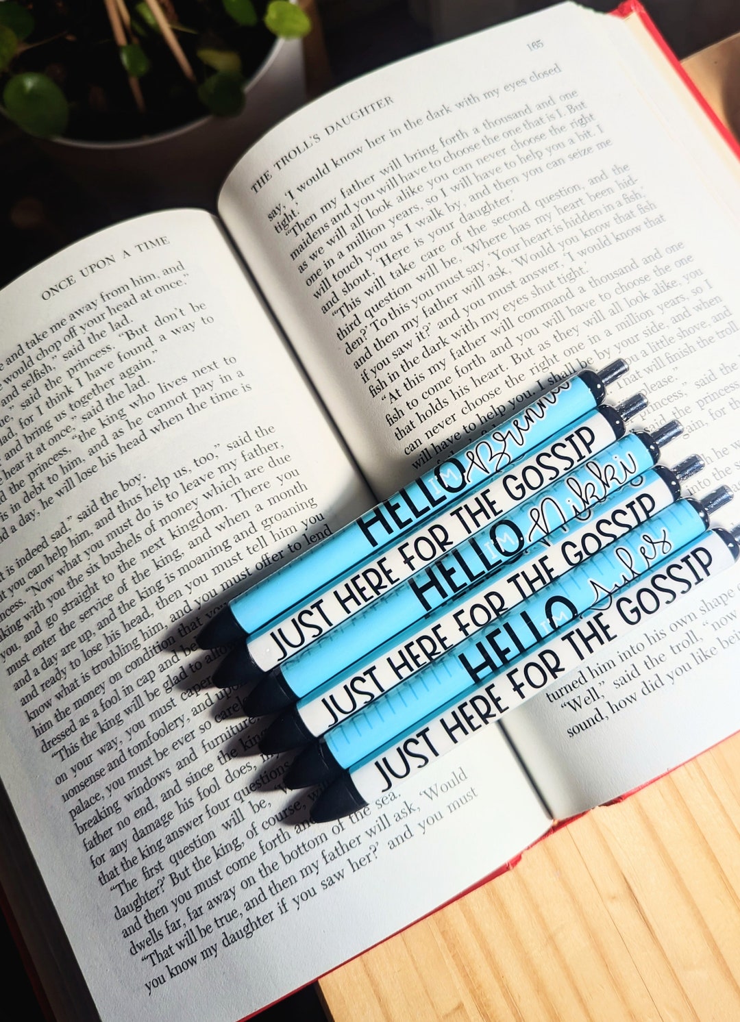 Name Tag Pens Hello I'm Tired, Stressed Here to Gossip Epoxy Gel Pens ...