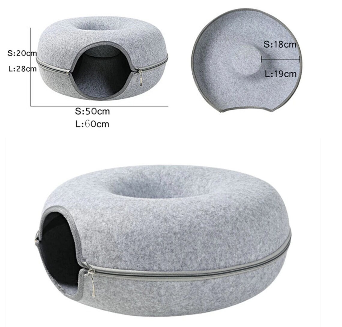 Donut Cat Bed felt Pet Cat Cave Beds Nest Funny Round Etsy