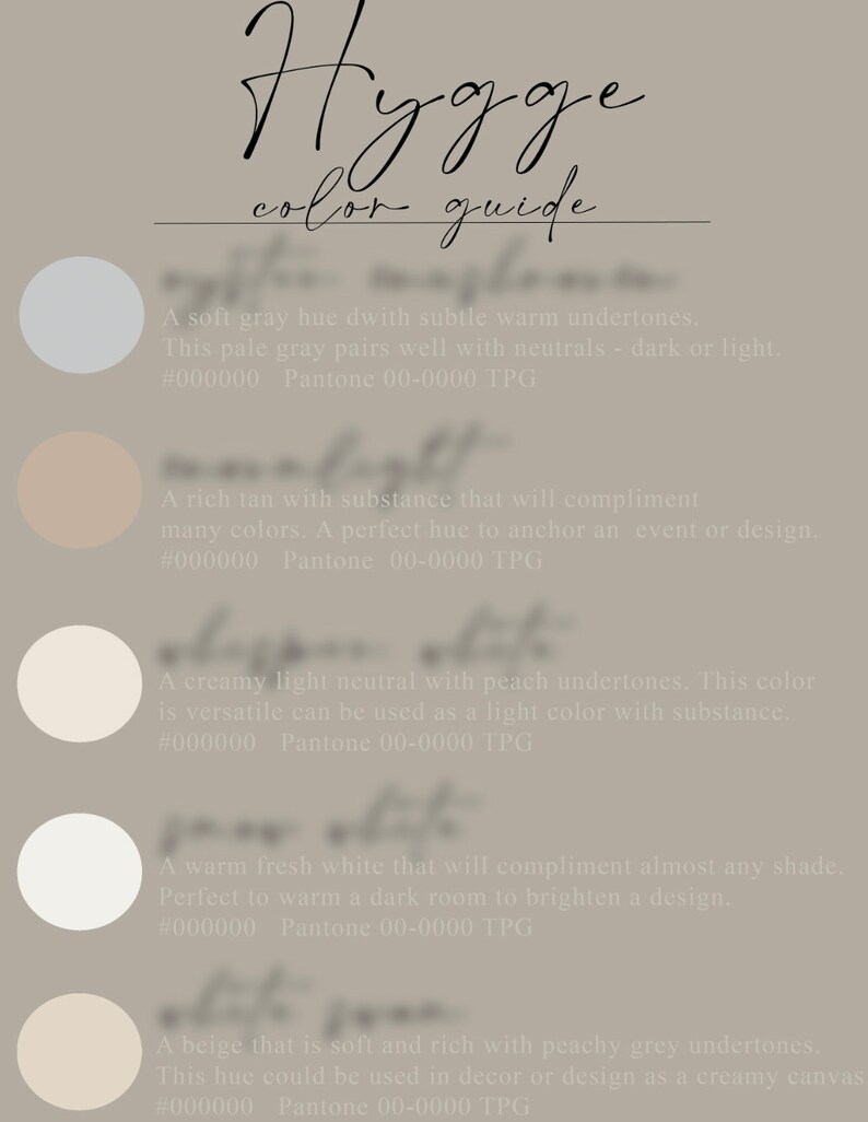 Hygge Color Palette, Cozy Neutral Color Palette, Wedding Color Palette