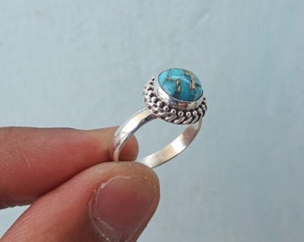 Turquoise Ring, 925 Sterling Silver, Handmade Ring, Beautiful Ring, Cosmos Ring, Partywear Ring, Gift Ring, Anniversary Ring, Wedding Ring,