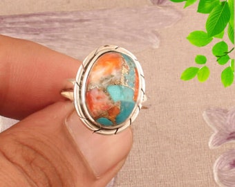 Turquoise Ring, 925 Sterling Silver, Handmade Ring, Jewelry Ring, Cosmos Ring, Promise Ring, Fidget Ring, Statement Ring, Fidget Ring,