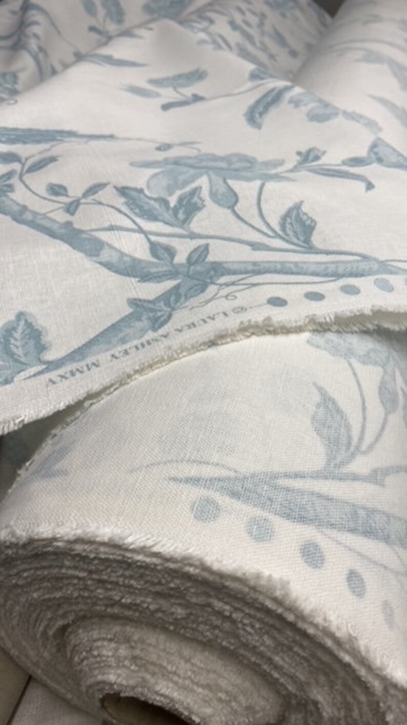Summer Palace off White / Duck Egg Laura Ashley Genuine Fabric Etsy UK