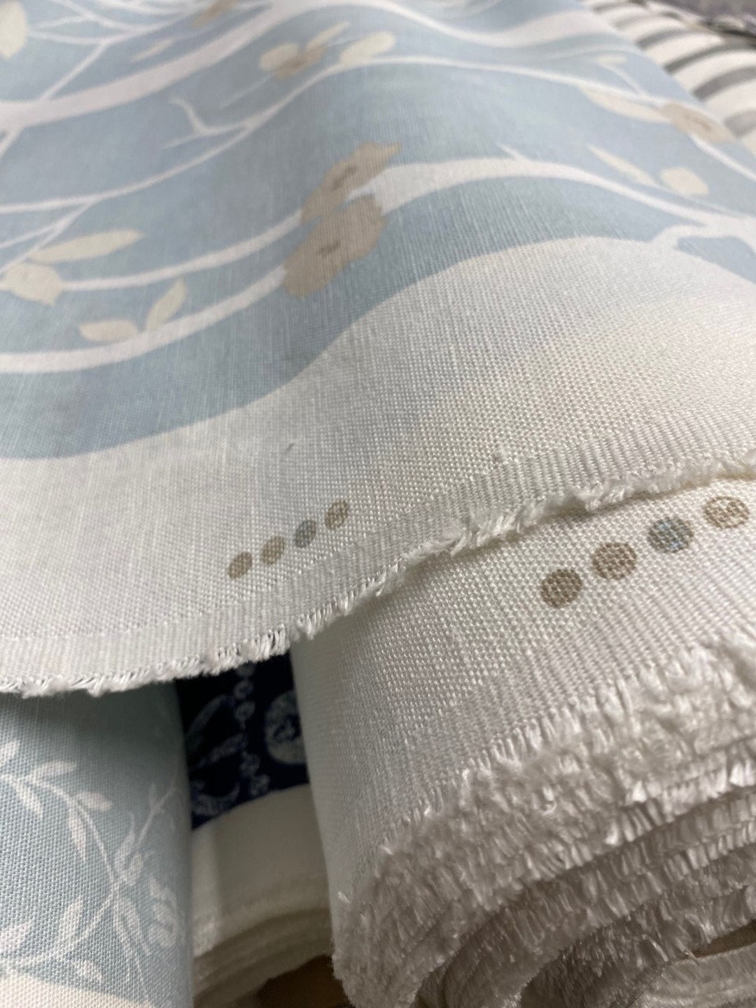 Laura Ashley Home Cottonwood Duck Egg Fabric Curtain Upholstery Pillows