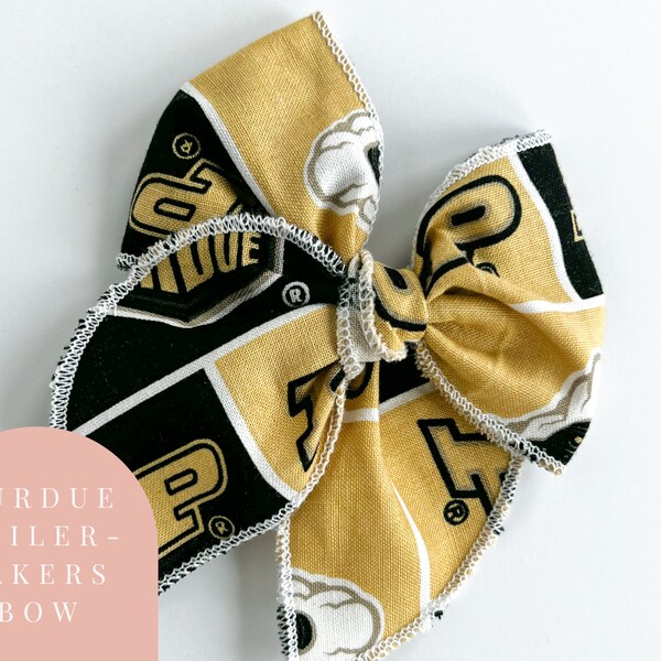 Purdue Boilermakers Hair Bow- Purdue headband bow for baby, Boilermakers fan hair clip, Boilermaker baby fan accessories, Purdue baby outfit