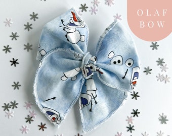 Olaf Hair Bow - Frozen baby bow, Olaf headband bow for girls, Olaf Disney hair bow