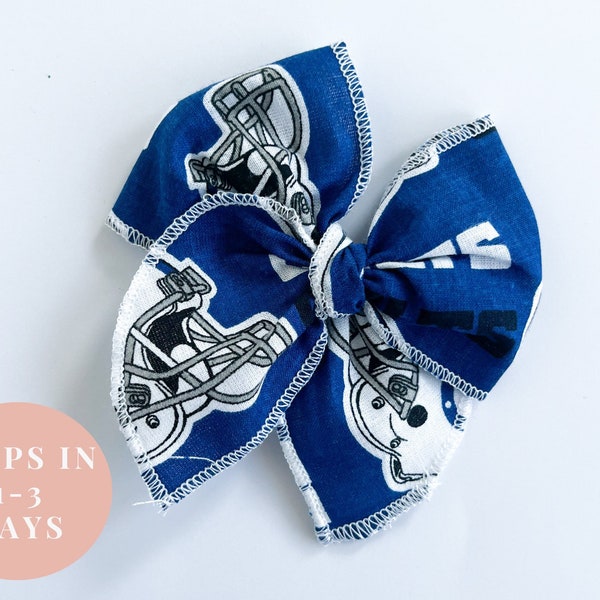 Indianapolis Colts Hair Bow - Colts headband bow, Colts toddler hair accessories, Colts inspired bow, Indianapolis Colts hair clip