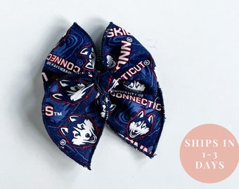 UCONN hair bow - University of Connecticut headband bow, UConn Huskies bow for little girls, UCONN game day bows for babies