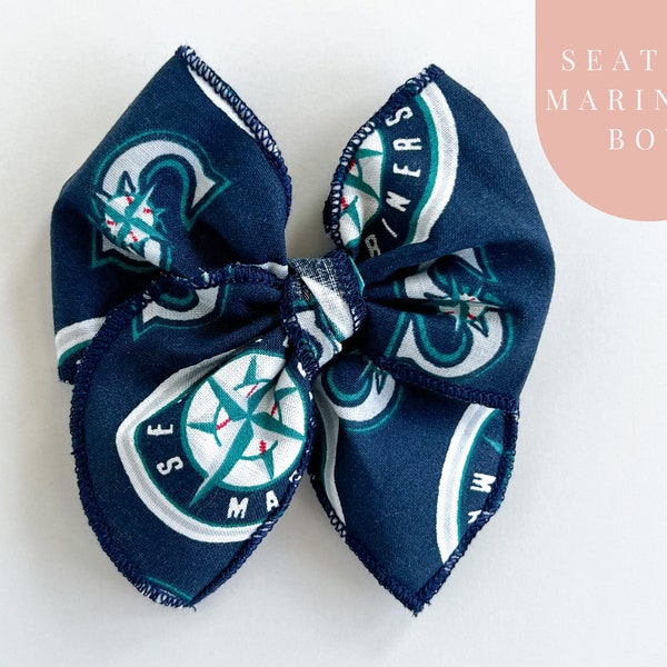 Seattle Mariners MLB bow - Mariners baby headband bow, Seattle Mariners baby outfit, Seattle Mariners hair clip, Mariners hair bow