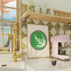 Póster con impresión artística de matcha, arte vintage de carrito de bar, impresión retro de moda, ilustración de arte gastronómico, arte moderno de pared para cocina, póster de cócteles