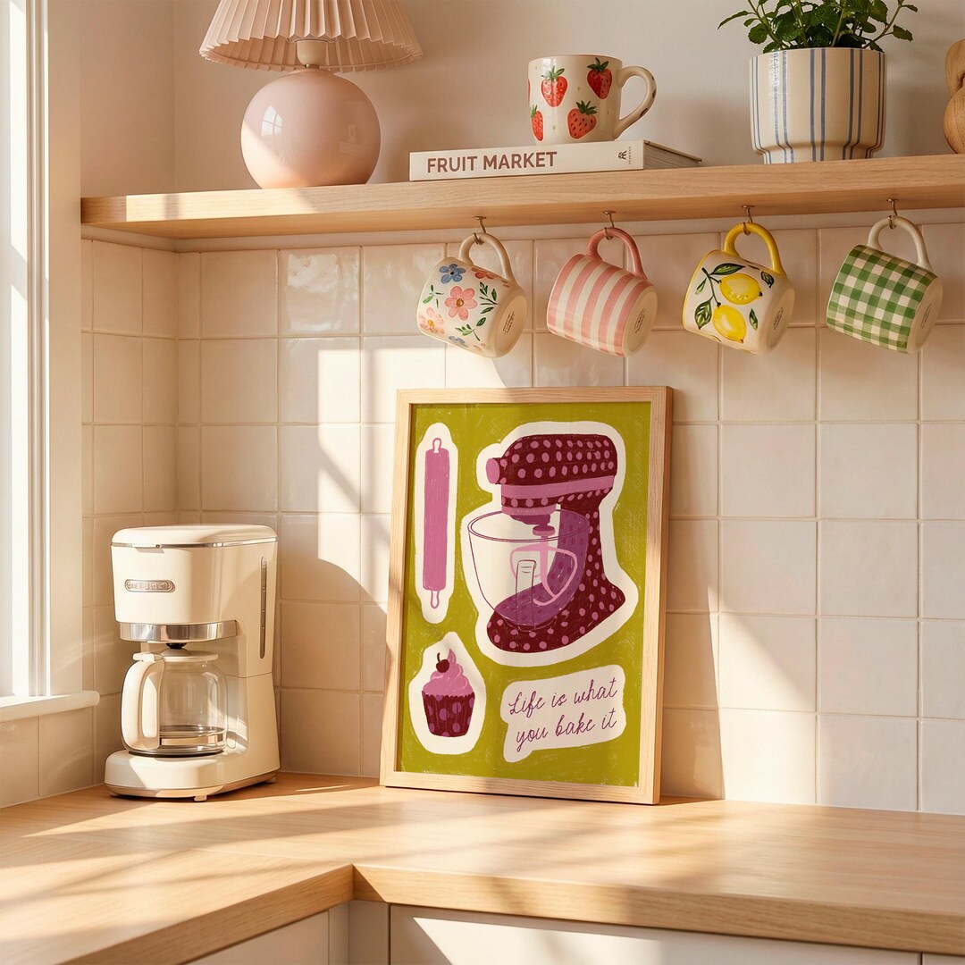 Life is What You Bake It Art Print, Kitchen Wall Art, Baking Lover Gift ...