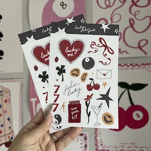 Lucky Sticker Pack Pack, Lucky Charms, Luck and Manifestation Vision Board, Pinterest Stickers, Lucky You Stickers, Laptop Sticker Bundle