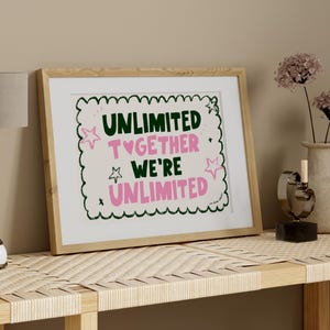 Unlimited Together We&#39;re Unlimited Art Print Poster, Movie Theatre  Broadway Print Poster, Modern Kitchen Wall, Bedroom Decor, Bar Cart Art