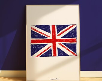 Union Jack Heart UK English British Flag Art Love England Art Print ...