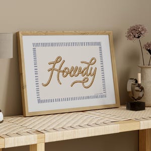 Howdy Art Print Poster, Trendy Retro Country Print, Western Wall Decor, Western Cowgirl Poster, Modern Decor Wall Art, UNFRAMED