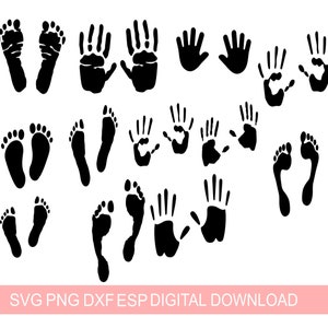 Manos y pies de Halloween, película de terror, huella de mano manchada de sangre, SVG, huella de bebé, SVG, DXF, PNG, Cricut, vinilo de silueta, descarga instantánea