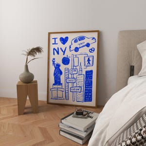I Love New York アートプリントポスター、ビンテージプリント、トレンディなレトロプリント、NYC ビッグアップルミッドセンチュリープリント、モダンキッチンウォールアート、バーカートアート