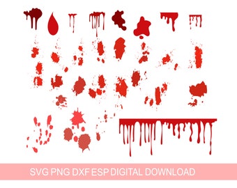 Blood Splatter SVG, Halloween Horror, Creepy Handprint (Digital Download)