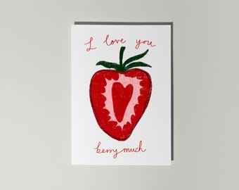 I Love You Berry Much Card, Funny Pun Anniversary Card