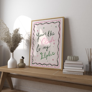 You&#39;re the Glinda to my Elphie  (Size A2) Art Print Poster, Broadway Movie Musical Theatre, London Theatreland West End, Digital Download