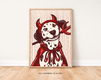 Devilmatian Dalmatian Halloween Print | Digital Download