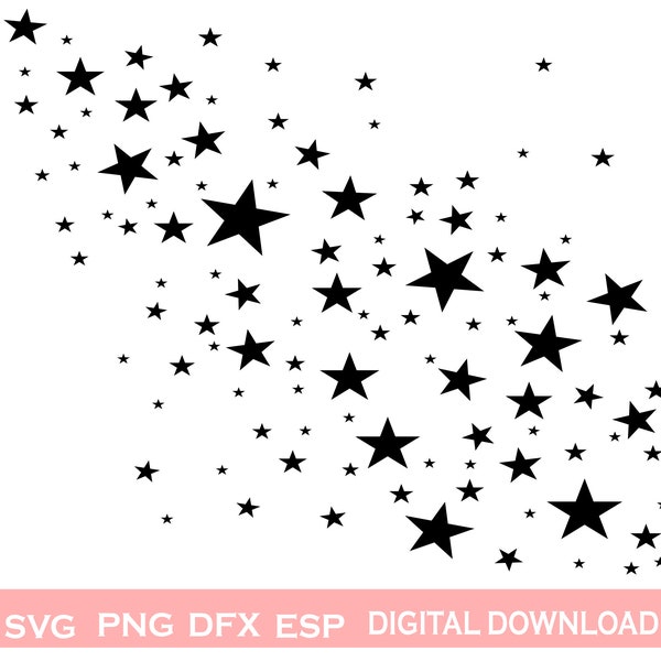 Sparkle Stars Background Svg Shooting star png, Sparkle Stars jpg, Christmas Star Bundle, Twinkle Star,Cricut silhouette, Instant Download