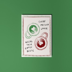 Carte de voeux café Bestie, carte d'amour, carte d'anniversaire, carte drôle, carte d'anniversaire, carte de Saint-Valentin, carte de jeu de mots romantique avec enveloppe