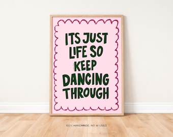 Dancing Through Life Art Print Poster, Movie Theatre  Broadway Print Poster, Modern Kitchen Wall, Bedroom Decor, Bar Cart Art