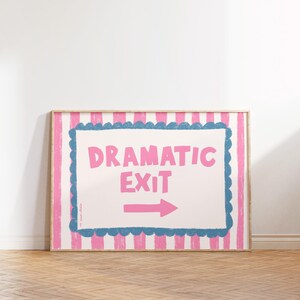 Dramatic Exit Art Print, Retro Modern Wall Decor (Digital Download)
