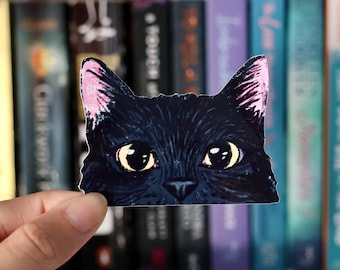 Peekaboo Black Cat Sticker