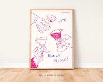 Retro Cocktail Poster | Mid Century Bar Kunst, skurriles Drink Poster
