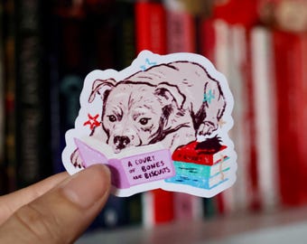 Staffie Dog Fantasy Reading Sticker
